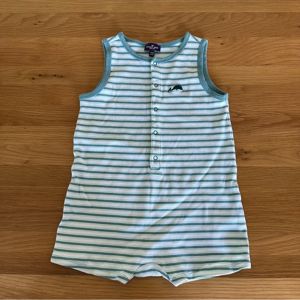 Striped Blue and White Kids One Piece
